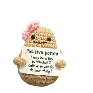 Positive Potato Knitted Doll w/ Uplifting Message Card